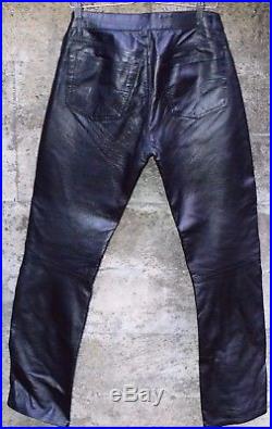 Diesel Industries Leather Pants vintage designer denim motorcycle jeans mens 32