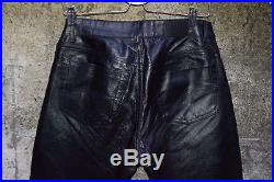 Diesel Industries Leather Pants vintage designer denim motorcycle jeans mens 32