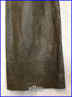 Diesel Leather Pants Mens Brown Straight Leg Butterfly Size 32