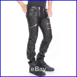 Diesel Leather Pants P-Zipps Black Men New