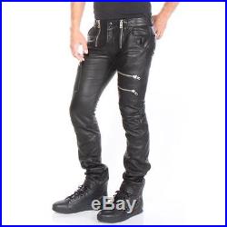 Diesel Leather Pants P-Zipps Black Men New