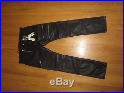 Diesel Leather Pants P-Zipps Black Men Sz. 34 NEW