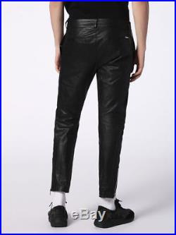 Diesel Mens Leather Pant Large Black Monte Brand New Rrp £710 Our Price £300