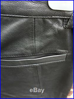 Diesel Mens Leather Pants Biker Jeans P Yardy 33 Black Zippers $800 Calf Skin
