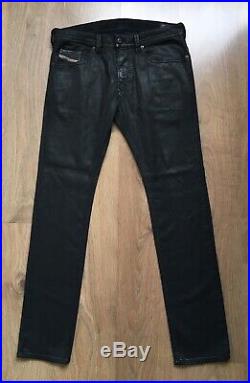 Diesel Mens W32 Thavar Ne Joggjeans Jogg Jeans Denim Sweat Pants Leather Look
