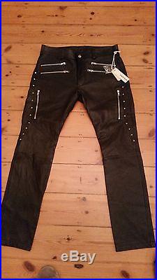 Diesel P-Hermas Men's Leather Trousers Size 31 Black BNWT RRP £480