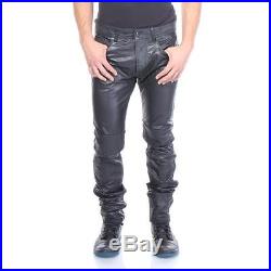 Diesel Pants P-Thavar-Dest Leather Men Black New