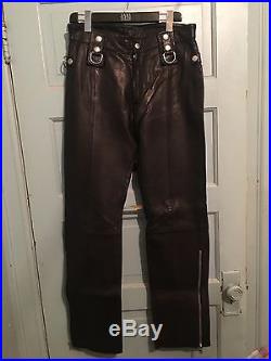 Dolce Gabanna men's black leather pants size 48 (small)