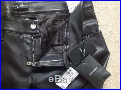 Dolce & Gabbana Men's Black Leather Jeans / Pants Size IT 48