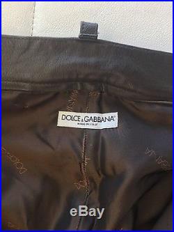 Dolce and Gabbana Men's leather pants. Dark brown. Size 48