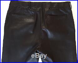 Donna Karan Collection Men's Chocolate Brown Leather Pants Sz. 34