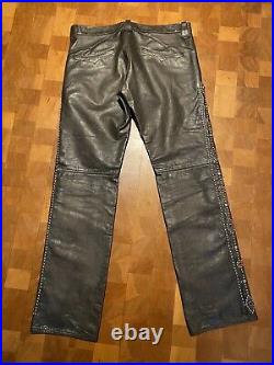 Double RL RRL Leather Pants Studded Bejeweled 36 Mens