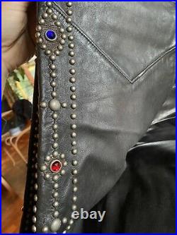 Double RL RRL Leather Pants Studded Bejeweled 36 Mens