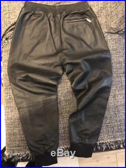 Dsquared 2 men leather sweatpants NEW