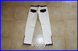 Dsquared² Runway BIKER Leather Red-Zips Pants Jeans 46 IT (33) 71P120 SS/05, RARE