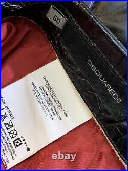 Dsquared2 Leather Biker Pants Size 50 Made In Italy