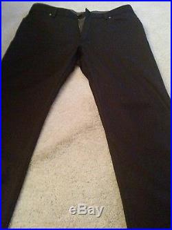 Ermenegildo Zegna 100% Fine Wool Five Pocket Pant Men's Size 36. Leather Patch