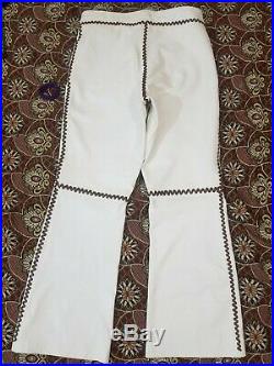 Elvis Presley two pieces beige color real leather suit with brown laces handmade