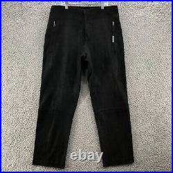 Emporio Armani Pants Womens 54 Black Lamp Leather Zip Pockets Trousers