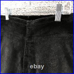 Emporio Armani Pants Womens 54 Black Lamp Leather Zip Pockets Trousers