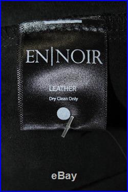 En Noir Mens Black Leather Short Sleeve Pin Tuck Top Size Extra Large New 85262