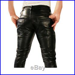 Extreme Leather G8 Men Stylish Button Fly closure COW Leather Pants Trouser Jean