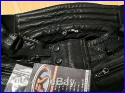 Fieldsheer leather motorcycle track racing pants Mens Size 34 zips to jacket