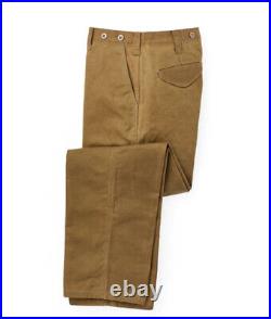 Filson Oil Finish Single Tin Pants 32 x 30 Zip Fly Tan Leather Hem MADE IN USA