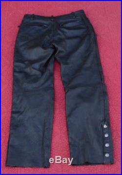 Firstgear Black Leather Motorcycle Men's Pants Size 36