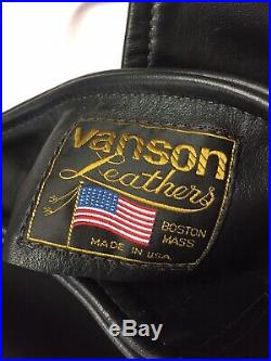 Flawless Mens Vanson Leathers Black Cowhide Motorcycle Chaps Size 24 Made In USA