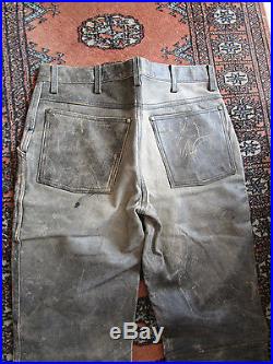Frye Men's Charcoal Leather Pants Sz 32 NEW