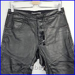 G-STAR RAW Mens US 28 Afrojack A Crotch Black Leather Tapered Pants NEW + TAGS
