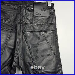 G-STAR RAW Mens US 28 Afrojack A Crotch Black Leather Tapered Pants NEW + TAGS