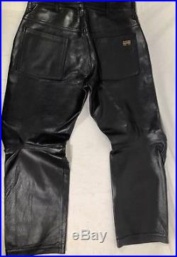 G- Star Mens Elwood Shortcut Leather Pants Size 34 X 32 | Mens Leather ...