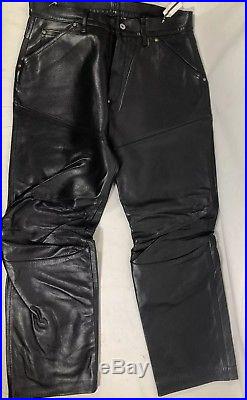 G- Star Mens Elwood Shortcut Leather Pants Size 34 X 32
