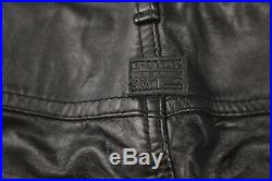 G. Star Raw Mens Black Lamb Leather Biker Moto Jeans Pants 33 34 x 31