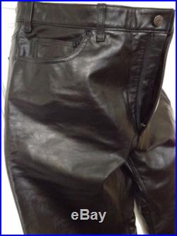 GAP BOOT FIT Leather Mens 38 x 30 Pants thick Black biker motorcycle jean style