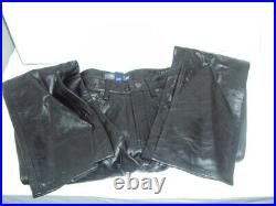 GAP Leather Pants Black Vintage Men BIKER 28x30 Boot Fit New Mike Jackson Style