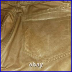 GAP Men's Leather Pants Light Brown 35 x 34 Fully Lined GREAT FIND! RARE