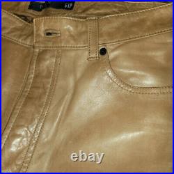 GAP Men's Leather Pants Light Brown 35 x 34 Fully Lined GREAT FIND! RARE