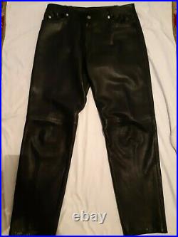 GIANNI VERSACE vintage leather pants men's