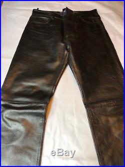 Gap Black Leather Pants 35x32 Men