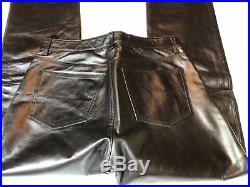 Gap Black Leather Pants 35x32 Men's Heavy Leather