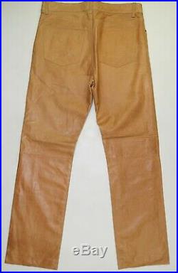 Gap Boot Fit men's VTG leather pants sz 35 x 34 brown