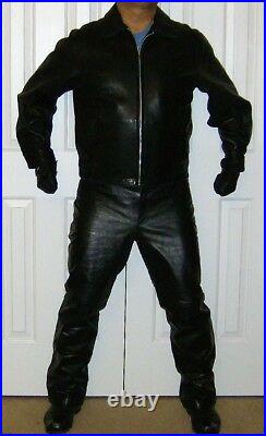 Gap Everyone in Leather Motorcycle Jacket XL and Pants 36