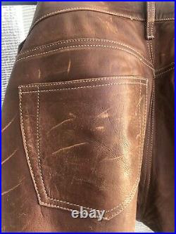 Gap Vintage 1969 Leather Brown Pants 35x34