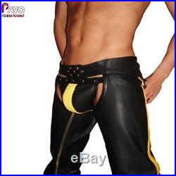 Genuine 100% Real Leather Chaps Low Rider Men Guys bottom gay