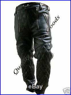 Genuine Leather Bespoke Sailor Breeches Padded Gay Bluf Bikers Trouser Costume