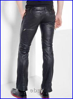 Genuine Leather pants Slim Fit Biker Trouser pants Black Leather pants mens UK