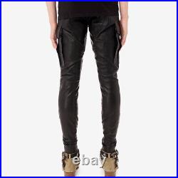 Genuine Leather pants Slim Fit Biker Trouser pants Black Leather pants mens UK6